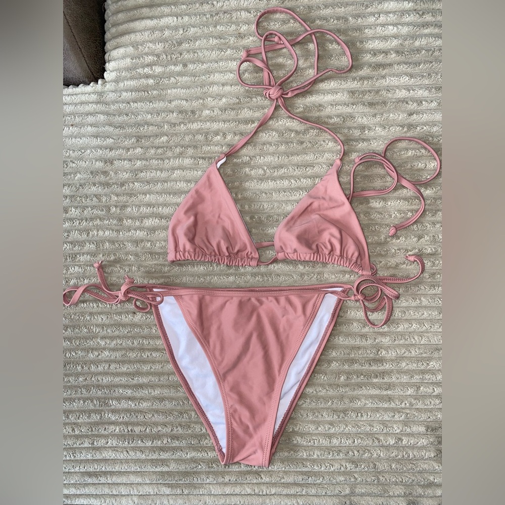 👙☀️ Rose Pink String Bikini Set – Size S
